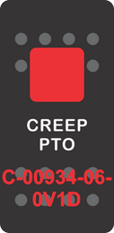 "CREEP PTO"  Black Switch Cap single Red Lens ON-OFF